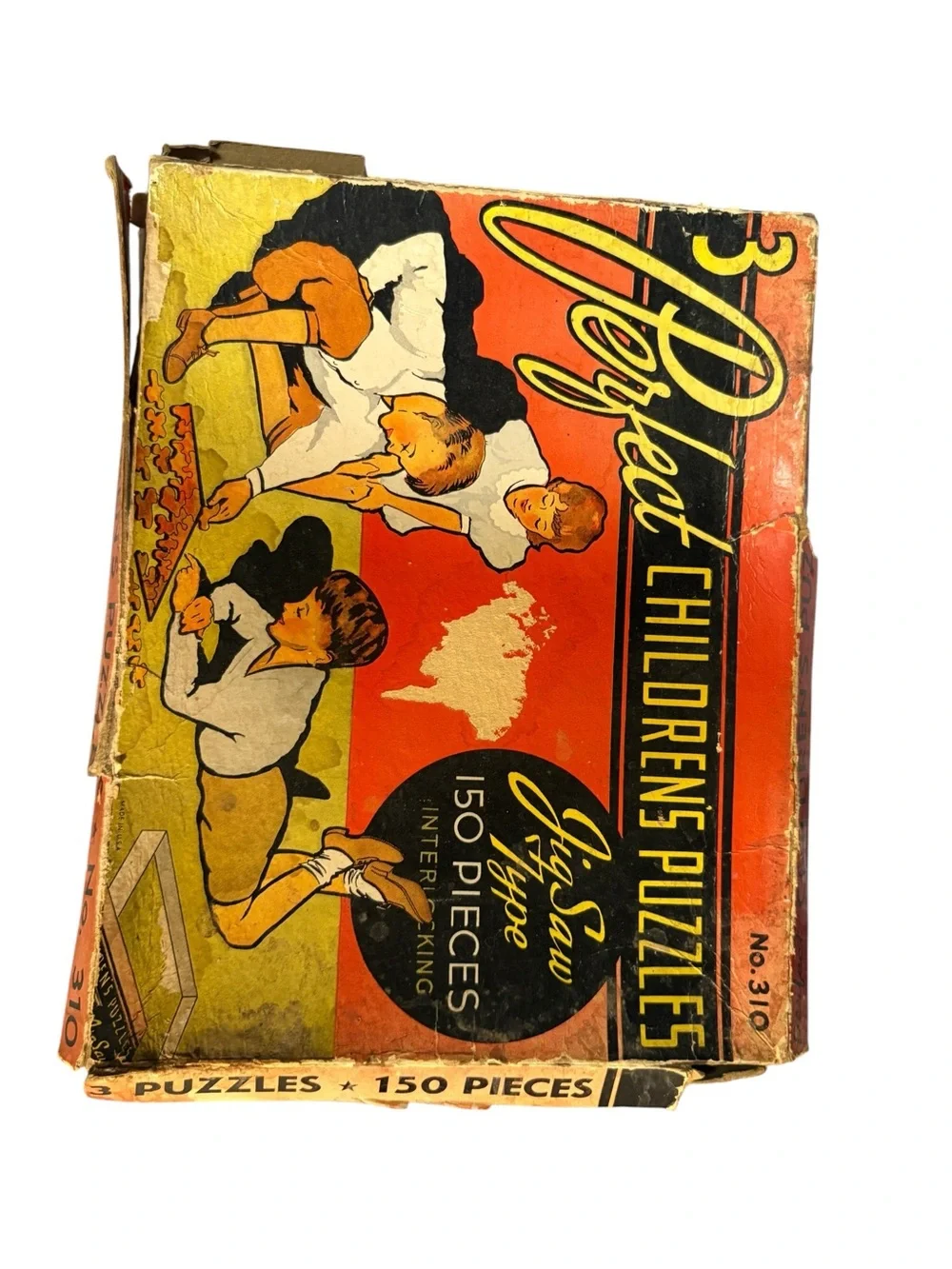 1930’s-40s Perfect Children’s Jigsaw Puzzles No 310 2 Puzzles Original Box